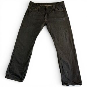 Levi's 504 Regular Jeans Mens 38x32 (37x29.5) Black Denim Stretch Straight Leg